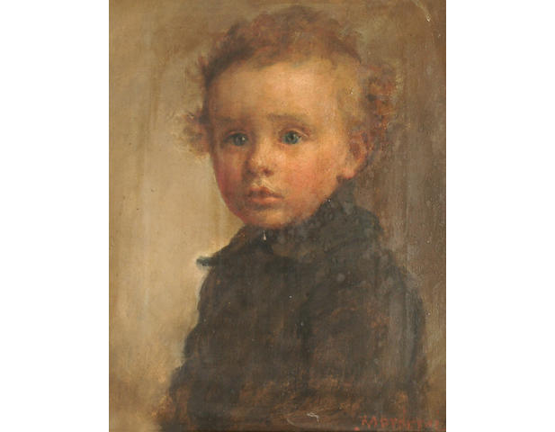 Joseph Mordecai (British 1851-1940) Portrait of a young boy.