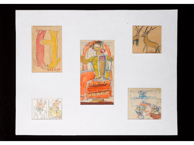 A Portfolio containg 10 sketch pages by Jamini Roy