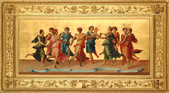 Italian School, 19th Century Dancing allegorical figures.