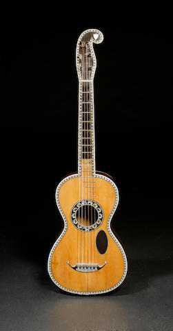 A six string French Guitar by Cabasse Visnaire L'aine circa 1820