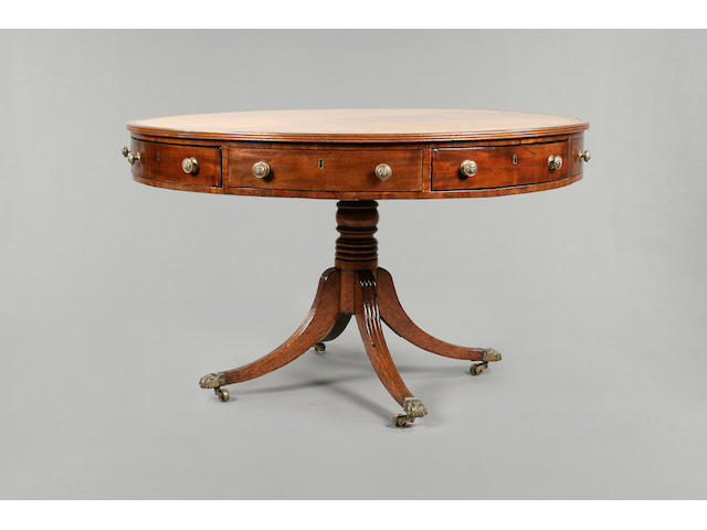A Regency mahogany drum table