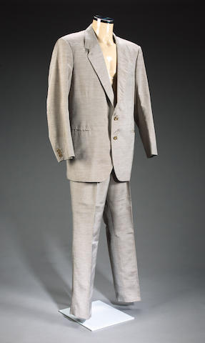 Michael Caine from Mandela and de Klerk, A beige linen two-piece suit,