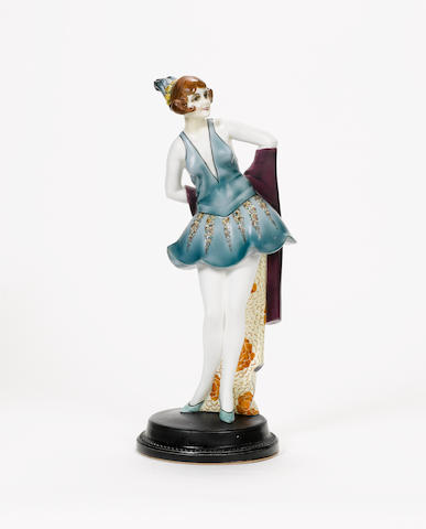 Thomasch for Goldscheider An Art Deco Pottery Figure of a Dancer, circa 1922