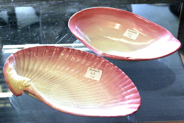 Two Wedgwood shell dishes, 19th century,