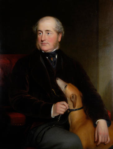 Solomon Cole (British, fl.1845-1859) Portrait of Mr. Charles Randell of Chadbury, nr. Evesham, together with a portrait of Mrs Charles Randell each 112 x 86cm (44 x 34in), a pair.(2)