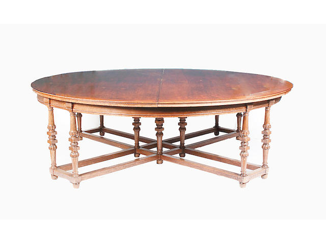 A 20th Century large oak meeting table