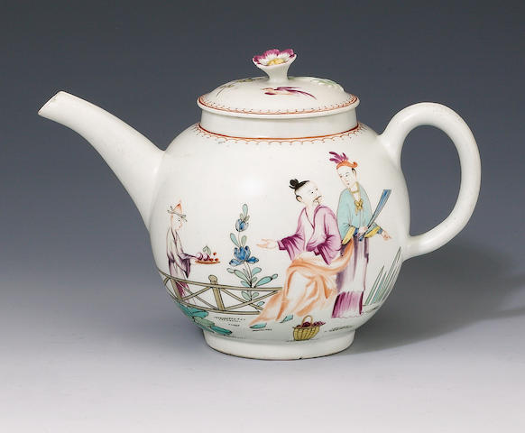 An important Lowestoft teapot and cover circa 1768-70