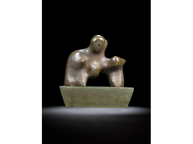 Henry Moore O.M., C.H. (British, 1898-1986) Mother and Child - Arch 55.9 cm. (22 in.) high; 55.2 cm. (21 3/4 in.) wide; 33 cm. (13 in.) deep (all including base) (Conceived in 1959)