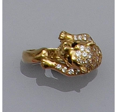 A diamond panther ring,