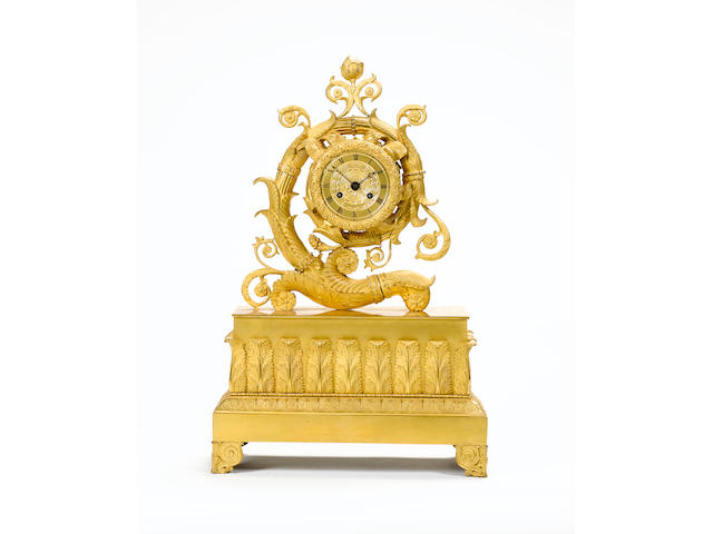 A mid to late 19th century French gilt decorative mantel clock Unsigned