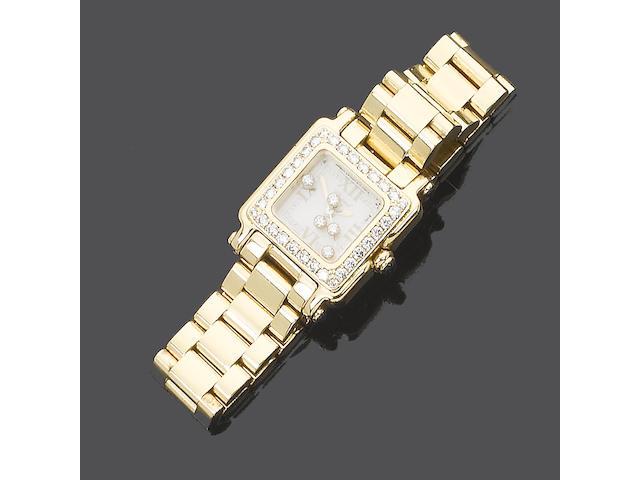 A lady's 18 carat gold Happy Sport bracelet watch, by Chopard (see illustration)