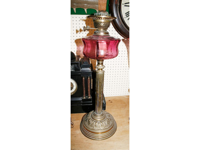 A late Victorian oil lamp