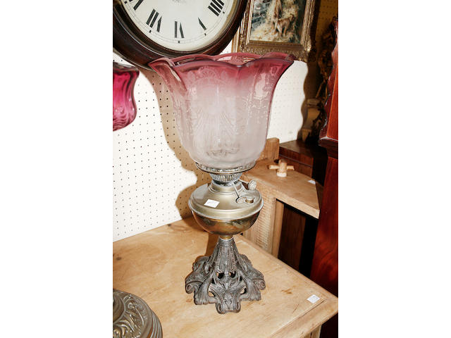 An early 20th century oil lamp,