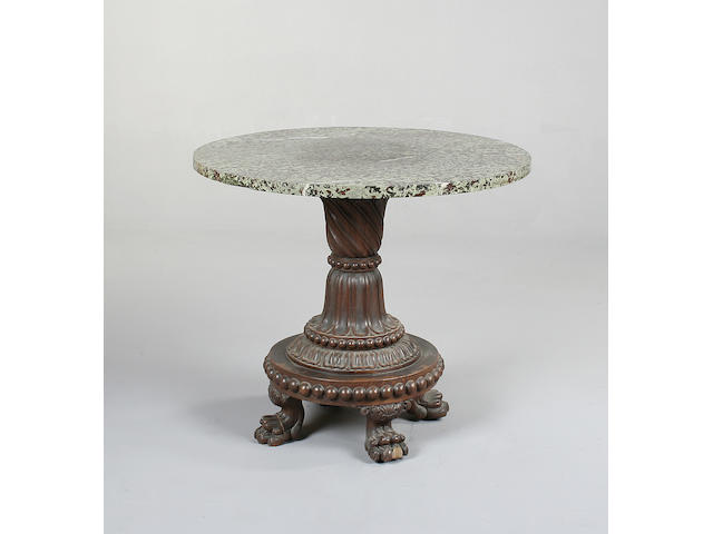 A late Regency oak centre table