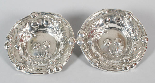 A pair of American bon bon dishes Stamped 'Sterling', with import marks for London, 1903,  (2)