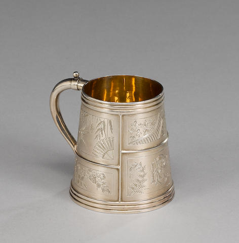 A Victorian silver aesthetic christening mug, by Roskell, Roskell & Hunt, London 1882,