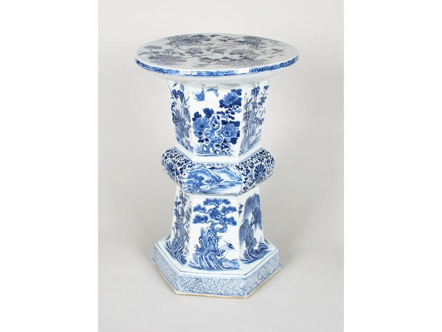 A Chinese blue and white garden seat Late 19th century