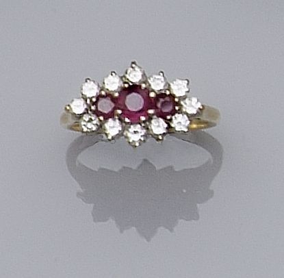 A ruby and diamond ring