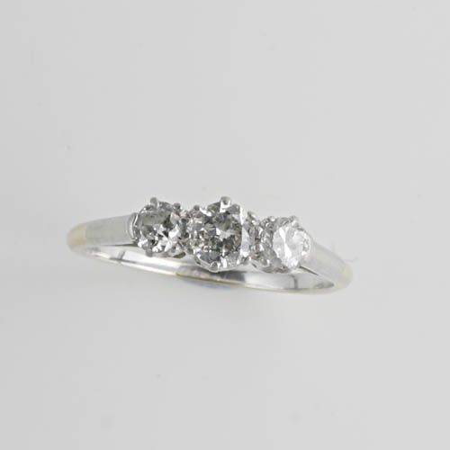 A diamond three stone ring,