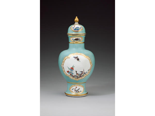 A rare large Meissen vase and cover circa 1730-35