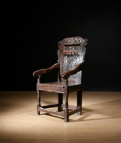 A late 17th Century oak wainscot chair, Yorkshire
