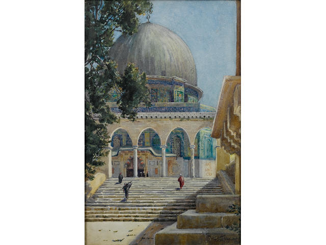 Phillipa Anna Frederica Stephenson (British, active circa 1900) The Dome of the Rock, Jerusalem, 38 x 25.5cm.