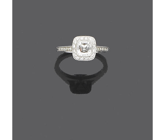 A diamond single-stone ring, by Tiffany & Co.