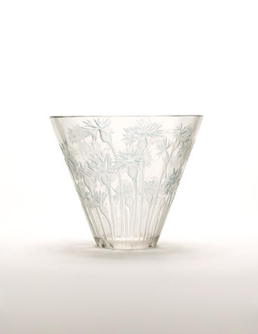 Ren&#233; Lalique 'Bluets' an Opalescent and Polished Glass Vase, design 1914