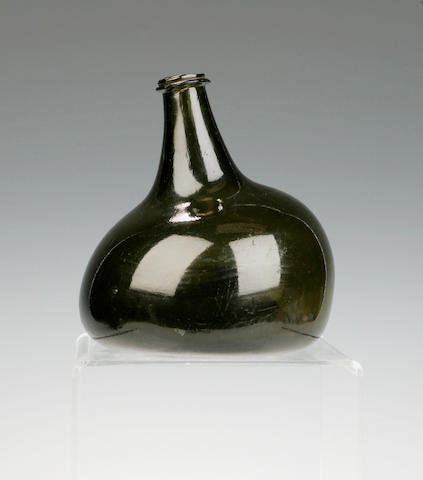 An 'onion' wine bottle circa 1710