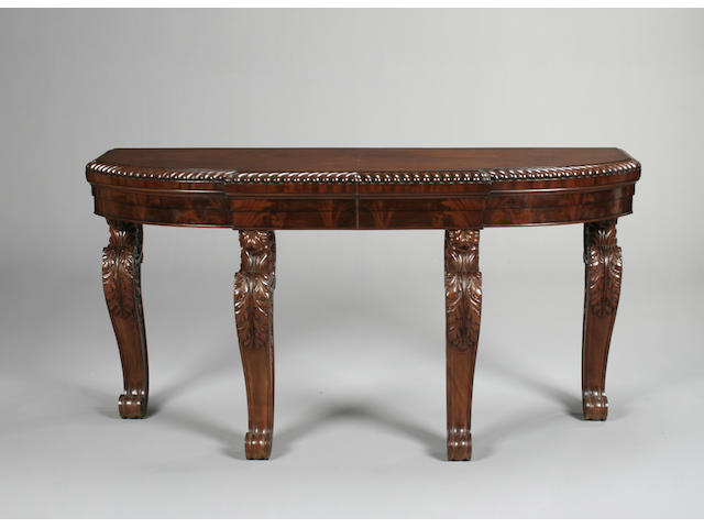 An early Victorian mahogany bow front serving table