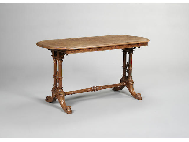 A Victorian walnut centre table