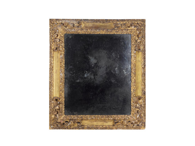 A Spanish 17th Century carved and gilded frame