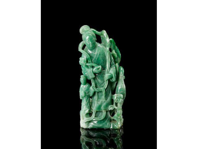 A jadeite figure of a lady Immortal 19th century