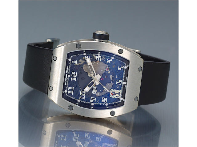 Richard Mille. A fine and rare 18ct white gold automatic calendar wristwatchRM005, No.035, Sold September 2004