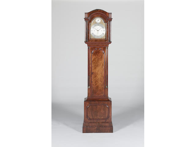 A late 18th century mahogany quarter chiming longcase clock with deadbeat escapement Eardley Norton, London
