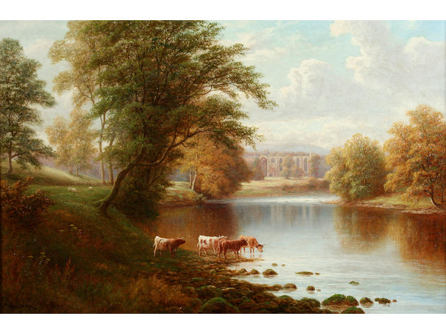 William Mellor (British, 1851-1931) Bolton Abbey from the Wharfe, Yorkshire