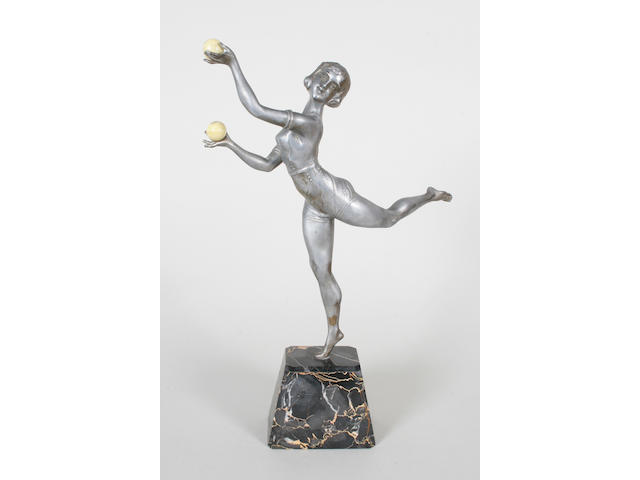 A French Art Deco style metal figure