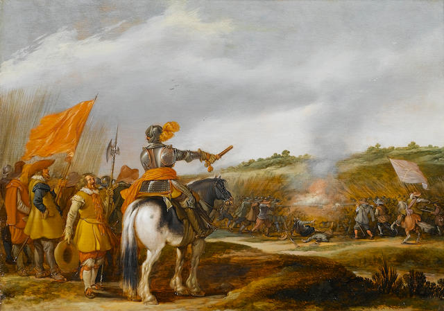 (n/a) Esaias van de Velde (Amsterdam 1587-1630 The Hague) A mounted general addressing his troops,