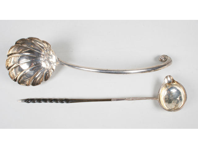 A George III toddy ladle 1776,  (2)