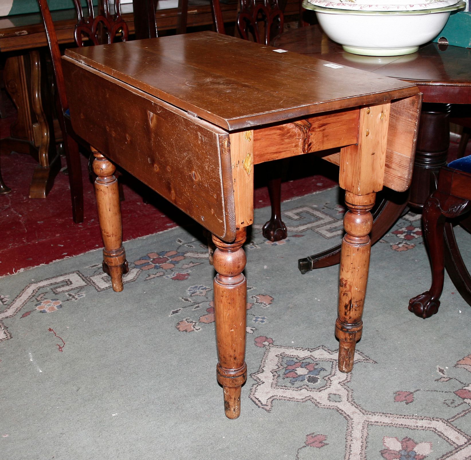 A pine kitchen table