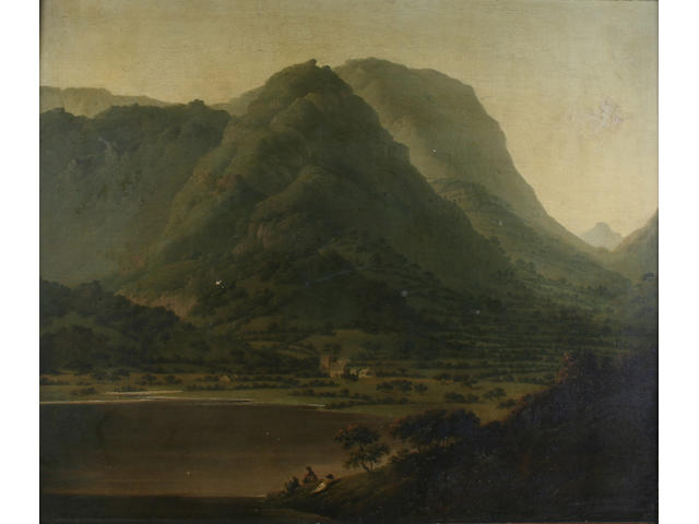 Julius Caesar Ibbetson (Farnley Moor 1759-1817 Masham) Lake District landscape, possibly Borrowdale,