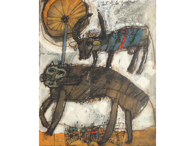 Th&#233;o Tobiasse (Israeli/French, born 1927) 'Le chat et le taureau'