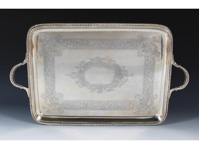 A late Victorian twin handled tray By Charles Stuart Harris, 1899,