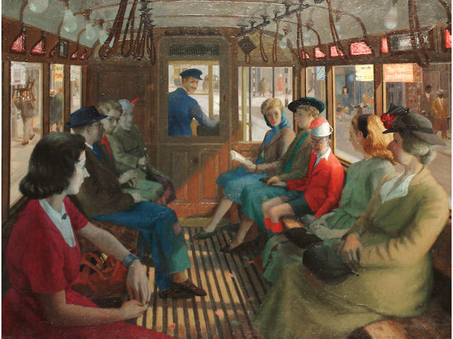 Robert Saunders (British, 20th Century) The tram ride