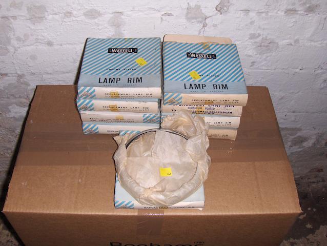 Nine believed NOS Wassell replacement lamp rims,