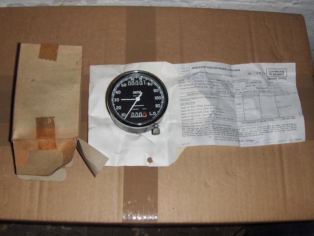 A Smiths believed NOS chronometric 120mph speedometer,