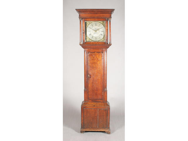 A late 18th century oak longcase clock