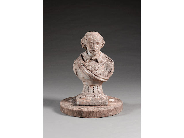 A composition stone bust of William Shakespeare, late 19th Century