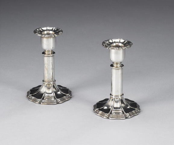 A Victorian pair of silver candlesticks, by H. Woodward & Co Ltd, London 1894,  (2)