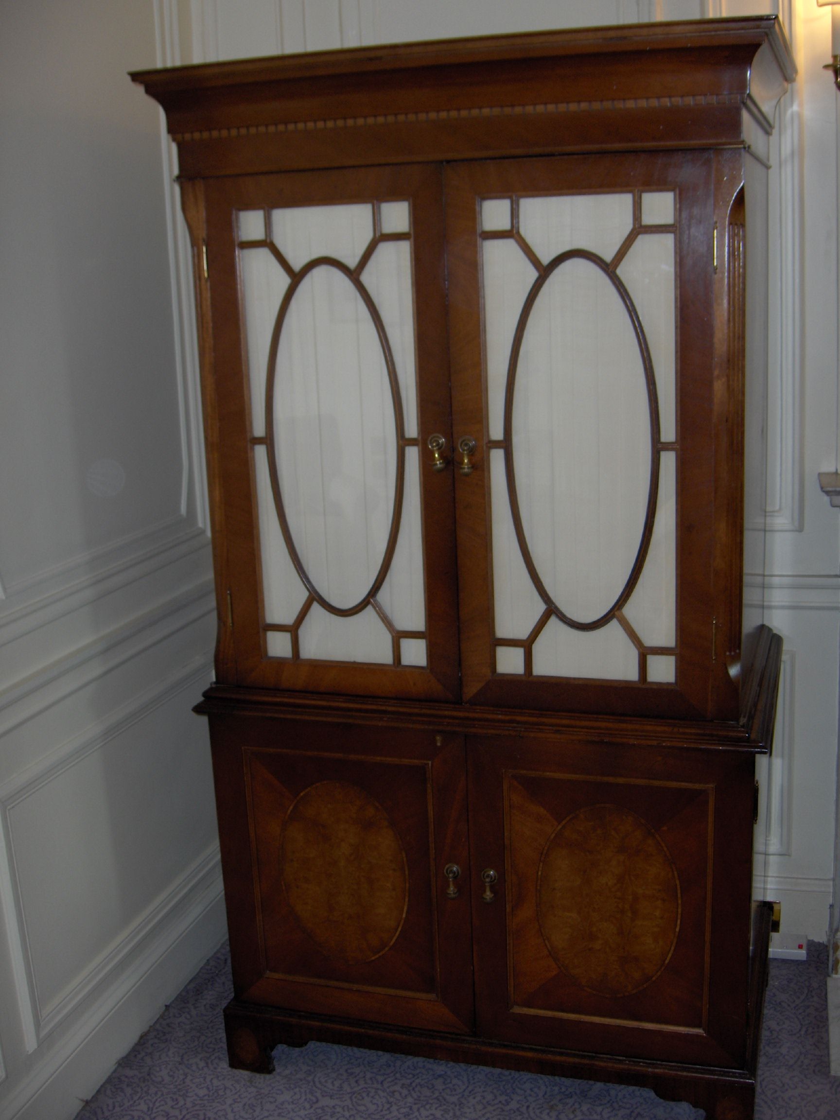 A walnut cabinet